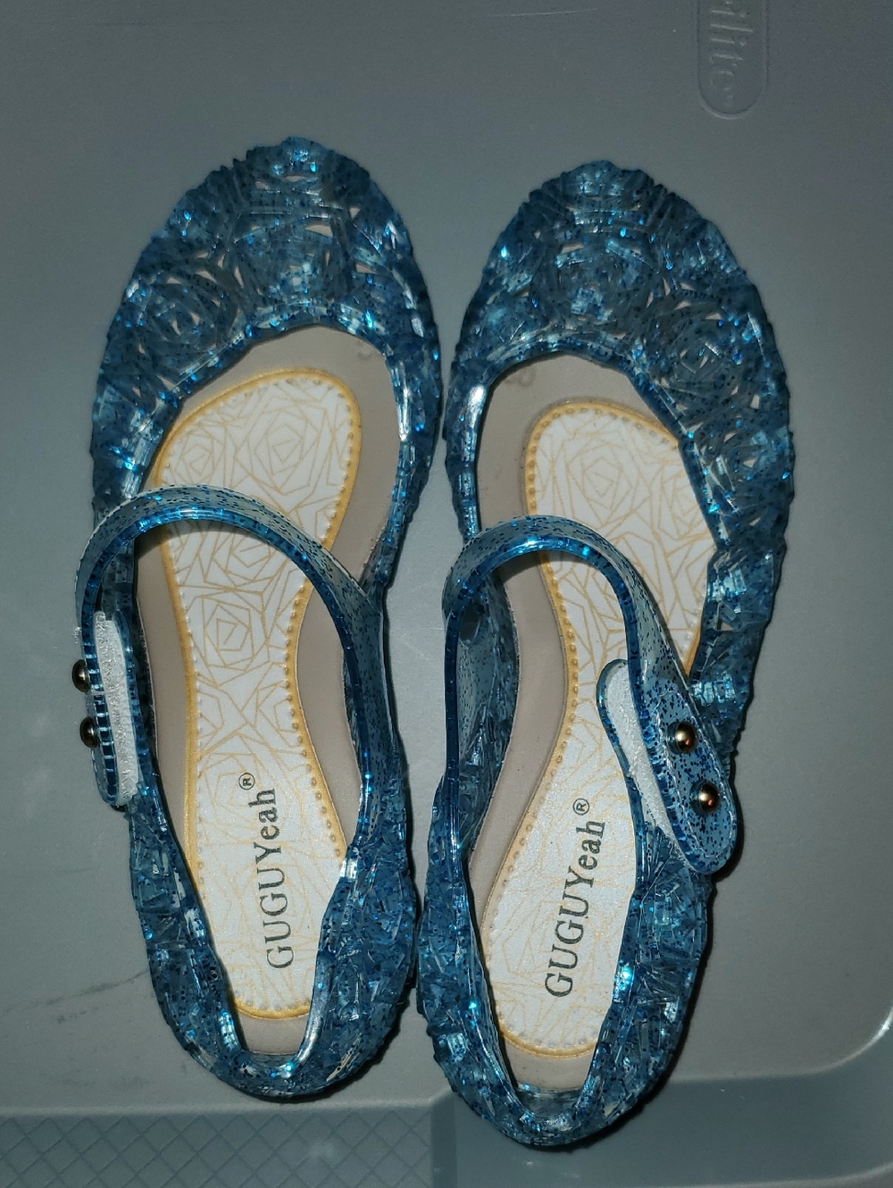 B2G1F GUGUYeaH Blue Jelly Mary Jane Flats, Girls Toddler 10